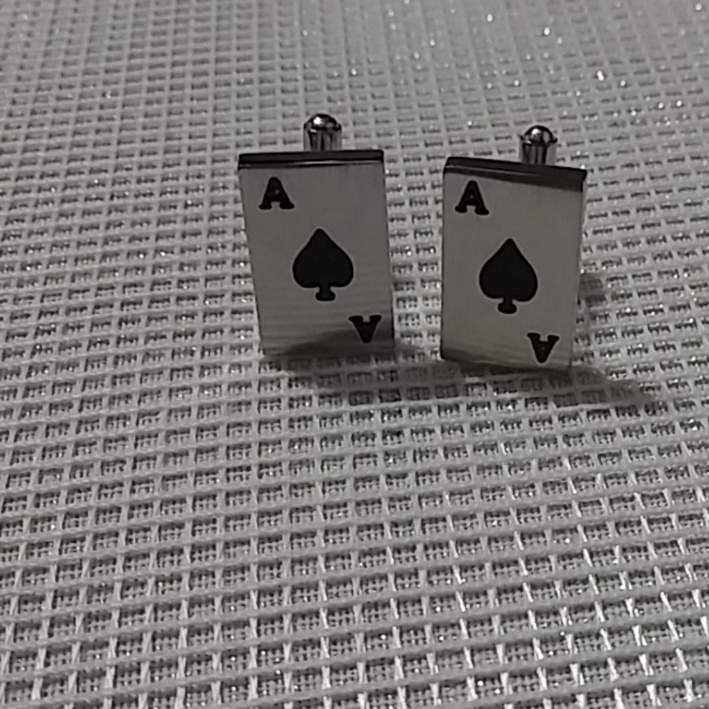 Ace of spades cuff links